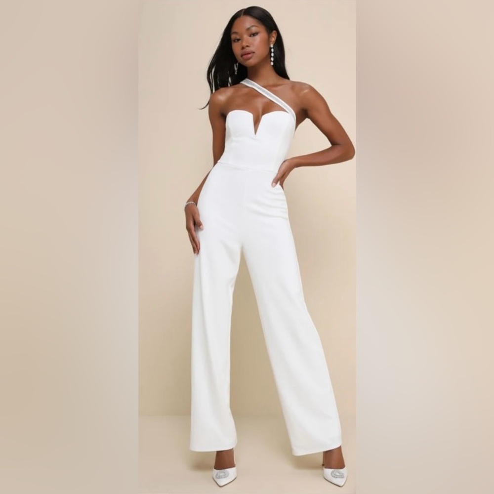 Lulus White Rhinestone Jumpsuit